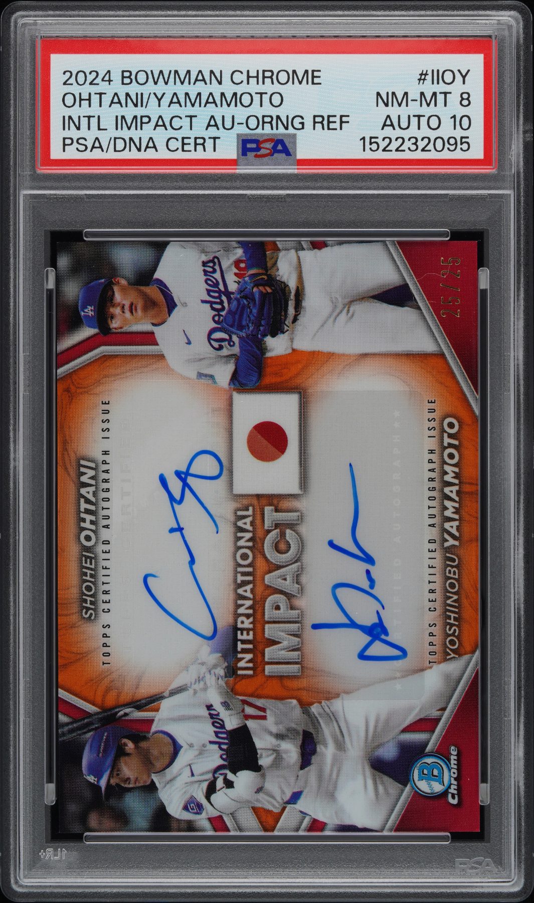 2024 Topps Bowman Chrome Ohtani & Yamamoto Dual Auto /25 Orange