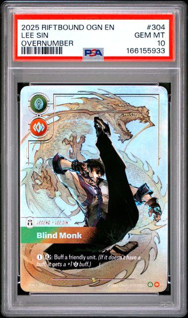 2025 Riftbound Origin Lee Sin Overnumber 304/298 PSA 10