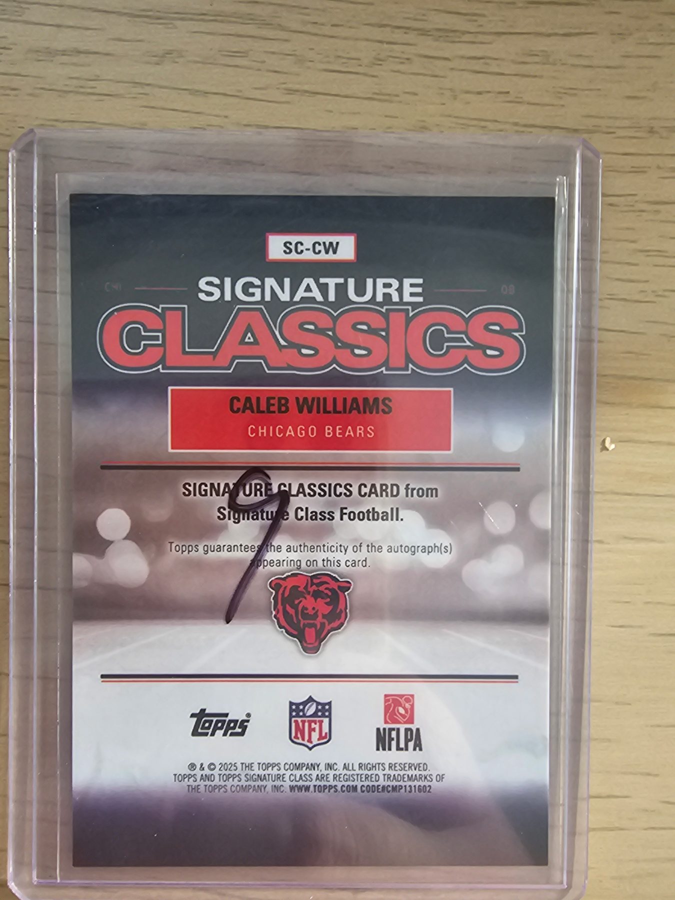 2025 topps signature class Celeb Williams classics on card auto - back